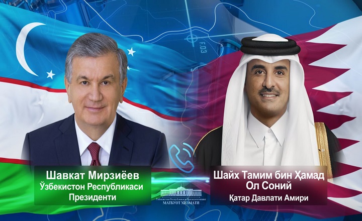 O‘Zbekiston Respublikasi Prezidenti Shavkat Mirziyoyev Qatar Davlati Amiri Shayx Tamim Bin Hamad Ol Soniy Bilan Telefon Orqali Muloqot Qildi.