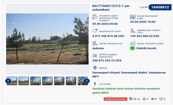 Zamonaviy Avtoshoxbekat Va Yo'nalishsiz Taksilar Avtoturargohi Qurish Uchun Yer Uchastkasini Muddatli Bo‘Lib To‘Lash Sharti Bilan Sotib Oling!