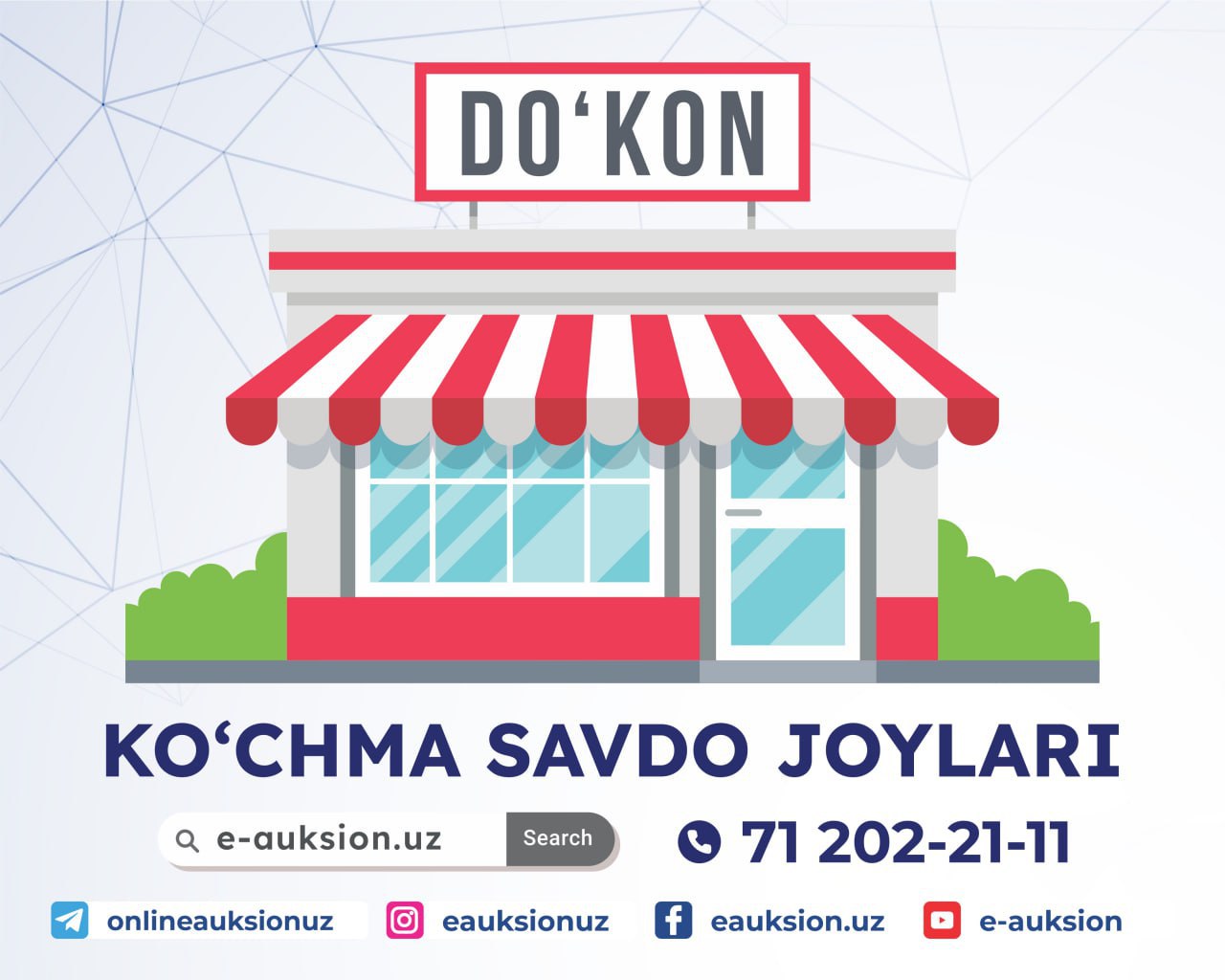 Samarqand Viloyatidan E-Auksion.Uz Platformasi Orqali Biznes Uchun 4190 Dan Ortiq Ko'chma Savdo Joylarini 3 Yilga Ijaraga Oling.